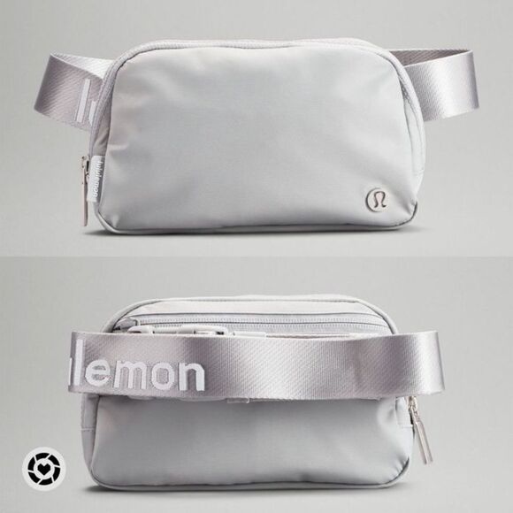 NWT lululemon everywhere belt bag silver drop white wordmark extended strap - Picture 5 of 5